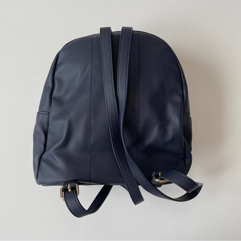 Tommy Hilfiger Navy Leather Mini Backpack with Gold Hardware - Picture 5 of 14